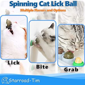 STARROAD-TIM Catnip Balls Catnip Toy for Cats Rotatable Edible Balls Natural Healthy Self-Adhesive Catnip Edible Balls (White)