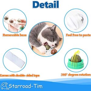 STARROAD-TIM Catnip Balls Catnip Toy for Cats Rotatable Edible Balls Natural Healthy Self-Adhesive Catnip Edible Balls (White)