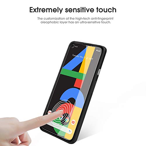 OMOTON [4 Pack] Screen Protector for Google Pixel 4a (Not Fit for 4a 5G), Scratch Resistant/Easy-Install/Bubble Free/Tempered Glass Screen Protector Compatible with Google Pixel 4a