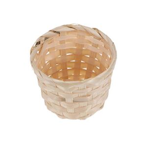 besportble woven bamboo storage basket desktop finishing basket straw basket plant pot flower vase for bedroom living room decoration large