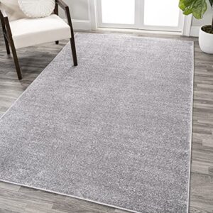 jonathan y seu100a-3 haze solid low-pile indoor area-rug casual contemporary solid traditional easy-cleaning bedroom kitchen living room non shedding, 3 ft x 5 ft, grey