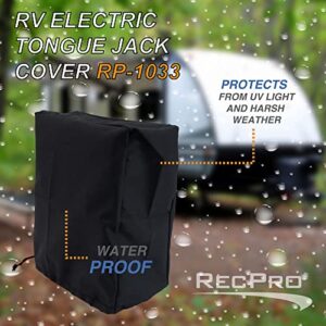 RecPro RV Electric Tongue Jack Cover | Universal Protective Cover for Electric Jacks