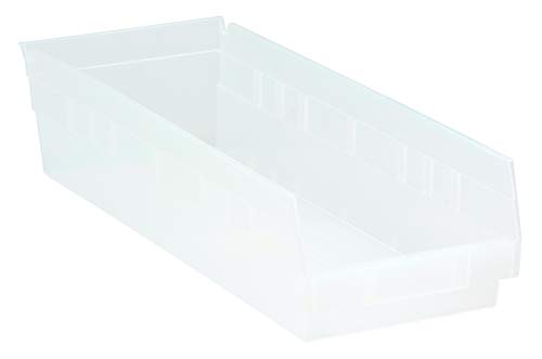 Quantum Storage K-QSB104CL-10 10-Pack Plastic Shelf Bin Storage Containers, 17-7/8" x 6-5/8" x 4", Clear