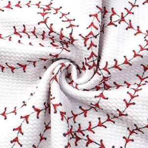 david angie baseball printed bullet textured liverpool fabric 4 way stretch spandex knit fabric by the yard for head wrap accessories (baseball)