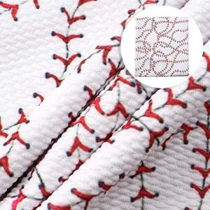 David Angie Baseball Printed Bullet Textured Liverpool Fabric 4 Way Stretch Spandex Knit Fabric by The Yard for Head Wrap Accessories (Baseball)