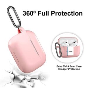 [2 Pack] SNBLK Designed for Airpods Pro Case Cover Silicone Protective Charging Case Skin with Keychain Compatible for Apple Airpods Pro 2019, (Front LED Visible) Pink/Mint Green