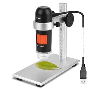 digital usb microscope with polarizer, true 5mp handheld coin digital microscope with metal stand compatible with windows and macbook for smd soldering work jewelers coins collection (5mp)