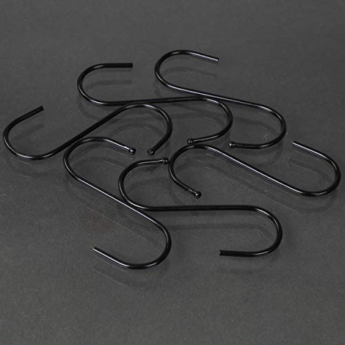 Remzly 30 Pack S Hooks for Hanging 3.5 Inch | Heavy Duty Carbon Steel Hangers for Kitchen Utensils, Plants, Pot, Pan, Cups, Towels – Black