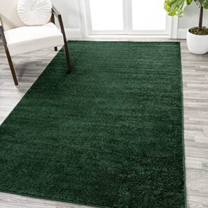 jonathan y seu100l-8 haze solid low-pile indoor area-rug casual contemporary solid traditional easy-cleaning bedroom kitchen living room non shedding, 8 ft x 10 ft, emerald