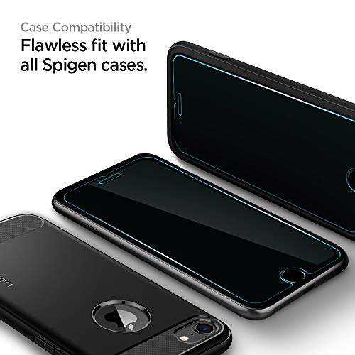Spigen Tempered Glass Screen Protector [GlasTR AlignMaster] designed for iPhone SE 3 (2022) / iPhone SE 2 (2020) / iPhone 8 / iPhone 7- (2 Pack)