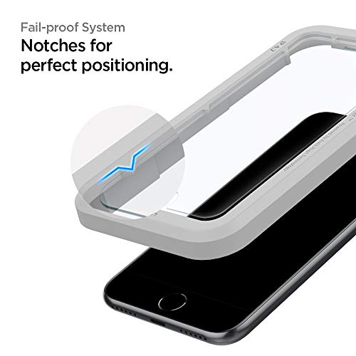 Spigen Tempered Glass Screen Protector [GlasTR AlignMaster] designed for iPhone SE 3 (2022) / iPhone SE 2 (2020) / iPhone 8 / iPhone 7- (2 Pack)