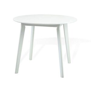 dining room round table modern solid wood white color