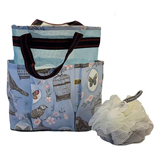 ROMYtendency Shower caddy, mesh shower tote bag, multi storage bath caddy with Shower ball set