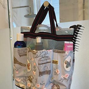 ROMYtendency Shower caddy, mesh shower tote bag, multi storage bath caddy with Shower ball set