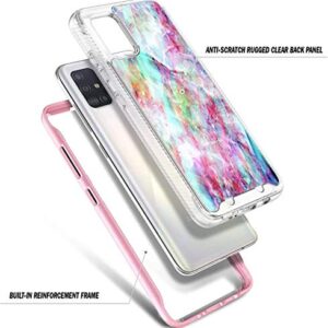 E-Began Case for Samsung Galaxy A51 5G with [Built-in Screen Protector], (Not Fit A51 4G/5G UW Verizon), Full-Body Protective Shockproof Bumper Cover, Impact Resist Case -Marble Design Fantasy