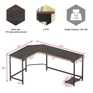 Weehom L Shaped Desk Corner Gaming Computer Desks for Home Office PC Workstation Study Writing Work Gamer Table, Easy to Assemble
