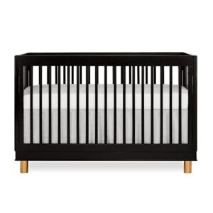 Evolur Loft Art Deco 3-In-1 Convertible Crib In Black, Greenguard Gold Certified, 3 Mattress Height Settings, Features Rounded Spindles, Converts To Toddler Bed & Daybed