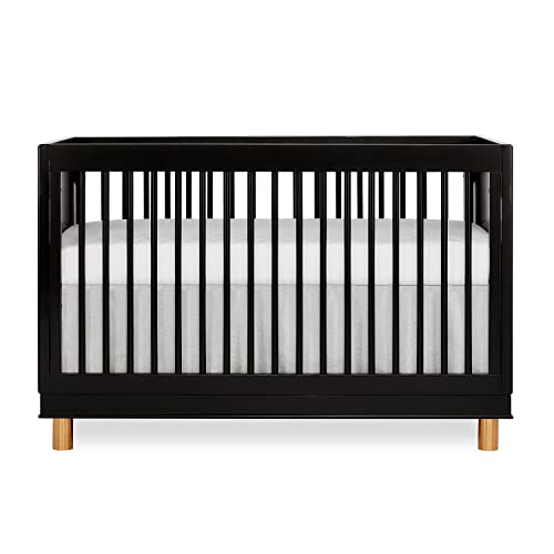 Evolur Loft Art Deco 3-In-1 Convertible Crib In Black, Greenguard Gold Certified, 3 Mattress Height Settings, Features Rounded Spindles, Converts To Toddler Bed & Daybed