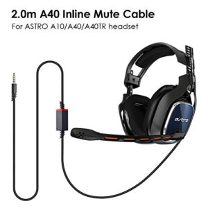 Replacement 2.0M Astro a40 Inline Mute Cable Also Work for Astro Gaming Headset a10 and a40tr