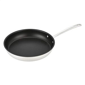 amazoncommercial tri-ply non-stick stainless steel fry pan, 12 inch