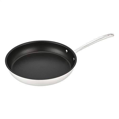 AmazonCommercial Tri-Ply Non-Stick Stainless Steel Fry Pan, 12 Inch