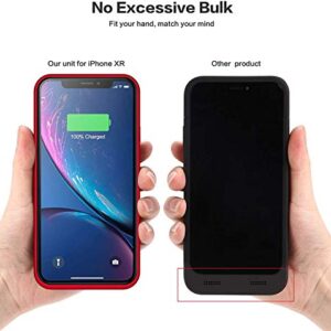 H H·E·T·P Battery Case for iPhone XR Upgraded【6800mAh】 Portable Rechargeable Charger Case for iPhone XR Extended Battery Pack for iPhone XR Protective Charging Case Backup Cover(6.1 inch) - Red