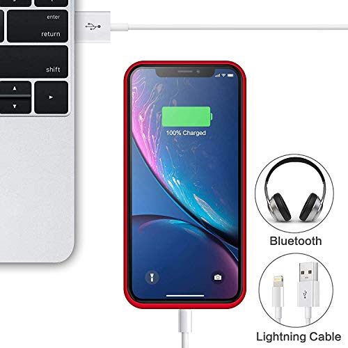 H H·E·T·P Battery Case for iPhone XR Upgraded【6800mAh】 Portable Rechargeable Charger Case for iPhone XR Extended Battery Pack for iPhone XR Protective Charging Case Backup Cover(6.1 inch) - Red