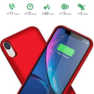 H H·E·T·P Battery Case for iPhone XR Upgraded【6800mAh】 Portable Rechargeable Charger Case for iPhone XR Extended Battery Pack for iPhone XR Protective Charging Case Backup Cover(6.1 inch) - Red