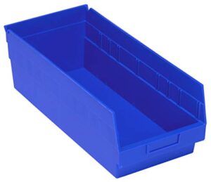 quantum storage systems k-qsb208bl-6 6-pack store-more 6" plastic shelf bins, 17-7/8" x 8-3/8" x 6", blue
