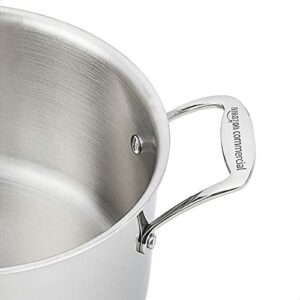 AmazonCommercial Tri-Ply Stainless Steel Stock Pot with Lid, 8 Quart