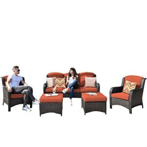 allwex patio furniture,outdoor furniture set,outdoor rattan furniture(brown, red)