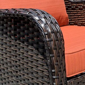 Allwex Patio Furniture,Outdoor Furniture Set,Outdoor Rattan Furniture(Brown, Red)