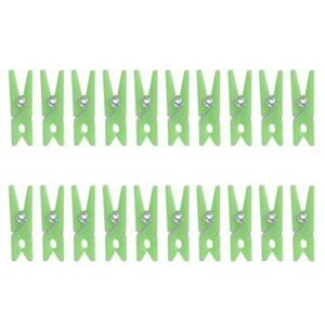 milisten 100pcs 2.5cm colored plastic clothespin mini plastic clothespins memo photo clips pegs (green)