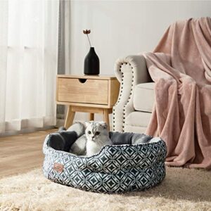 Bedsure Small Dog Bed for Small Dogs Washable - Cat Bed for Indoor Cats, Round Super Soft Plush Flannel Puppy Beds, Slip-Resistant Oxford Bottom, Coin Print Grey