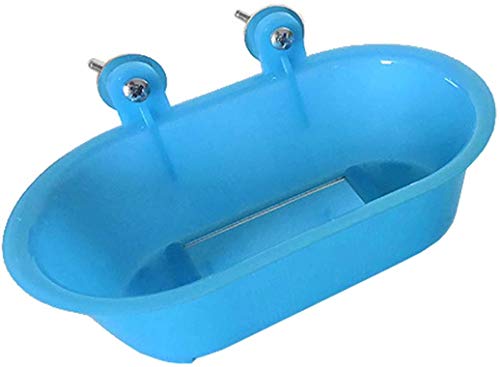 2 PCS Bird Bathtub with Mirror Toy Parrot Shower Tub Cleaning Tool Plastic Durable Odorless Cage Accessories for Small Parakeet Cockatiel Conure Lovebird Finch Budgie Canary