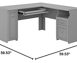 Bush Furniture Fairview L Desk, 60W, Cape Cod Gray