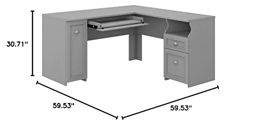 Bush Furniture Fairview L Desk, 60W, Cape Cod Gray