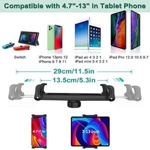 woleyi Car Tablet Mount, Headrest Tablet Holder for 4.7-12.9 in iPad Smartphone, Car Back Seat Between Tablet Stand for iPad Pro Air Mini, Samsung Tab, Fire HD, Long Road Trip Essentials for Kids