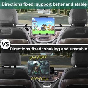 woleyi Car Tablet Mount, Headrest Tablet Holder for 4.7-12.9 in iPad Smartphone, Car Back Seat Between Tablet Stand for iPad Pro Air Mini, Samsung Tab, Fire HD, Long Road Trip Essentials for Kids