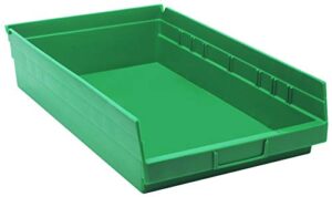 quantum storage systems k-qsb110gn-2 2-pack plastic shelf bin storage containers, 17-7/8" x 11-1/8" x 4", green