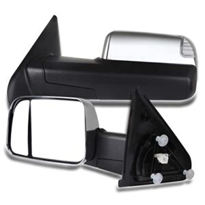 automuto towing mirrors left and right side tow mirrors power adjusted heated turn signal light chrome housing fit compatible with 2002-2008 dodge ram 1500 truck 2003-2009 dodge ram 2500 3500 truck