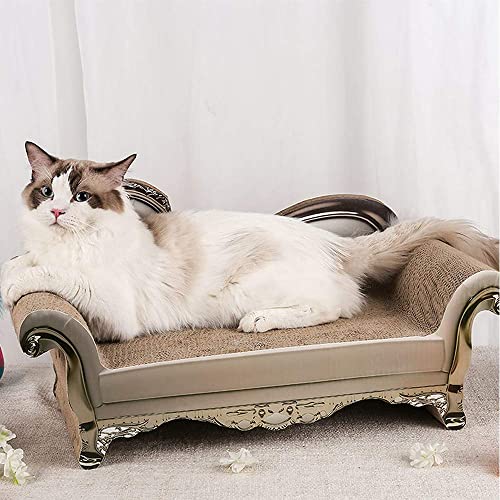 SONGWAY Cat Scratcher Sofa Bed - Corrugated Cardboard Scratching Lounge Luxury Scratching Post Furniture Protecter with Textured Cat Scratcher Mat