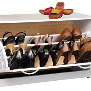 Single Shoe Cabinet - White