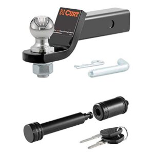 curt 45036 23518 trailer hitch mount with 2-inch ball & pin and 5/8-inch black hitch lock for 2-inch receiver