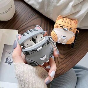 UR Sunshine Case Compatible with AirPods Pro, Super Cute Sitting Lucky Cat Kitty Cover Case, Soft TPU Silicone Gel Earphone Case Compatible with AirPods Pro -Grey