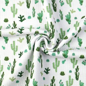 david angie cactus printed bullet textured liverpool fabric 4 way stretch spandex knit fabric by the yard for head wrap accessories (cactus)