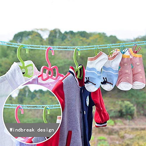 The Garnish Gripper Non-Slip Clothesline 3 Pieces Portable Adjustable Dryer Line Windproof Non-Slip Clothesline for Camping Travel Indoor Outdoor Product