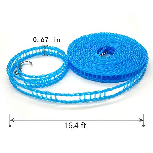 The Garnish Gripper Non-Slip Clothesline 3 Pieces Portable Adjustable Dryer Line Windproof Non-Slip Clothesline for Camping Travel Indoor Outdoor Product