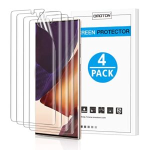 omoton [4 pack samsung galaxy note 20 ultra screen protector - tpu film screen protector for galaxy note 20 ultra 6.9 inch, 2020 [high definition] [bubble free] [anti-scratch] [anti-fingerprint]