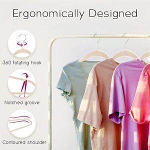 Sleek Pick Premium Velvet Hangers, Ivory, 60 Pack, 9.2” x 17.4” Non-Slip Felt Hangers, Heavy Duty Ultra Slim Clothes Hangers, Space-Saving Pants Hangers, Rotatable Hooks, Contoured & Notched Shoulders